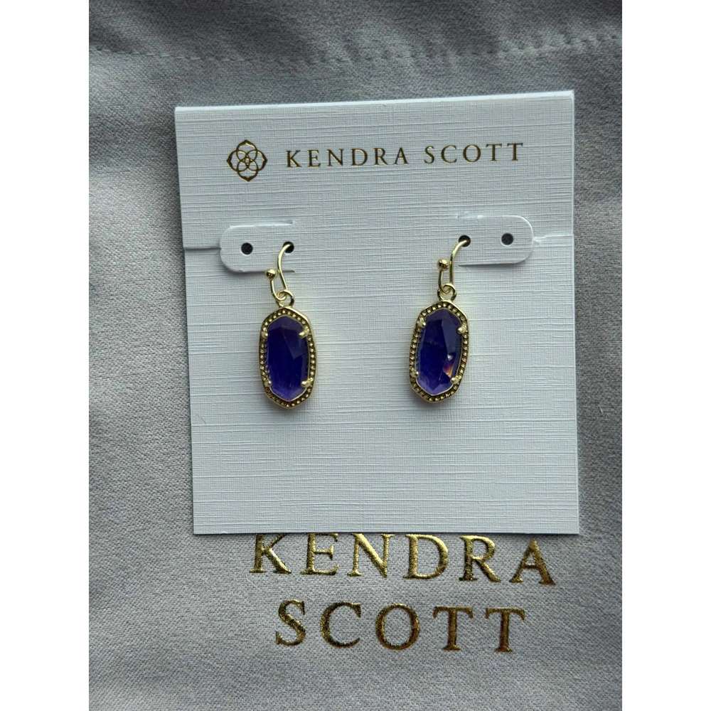 Kendra Scott Lee Purple Teardrop Earrings